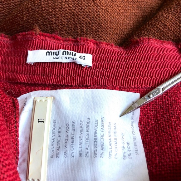 Miu Miu Wool Pleated Mini Midi Skirt (Italian 40, ~ S) FLAWED - Picture 7 of 11